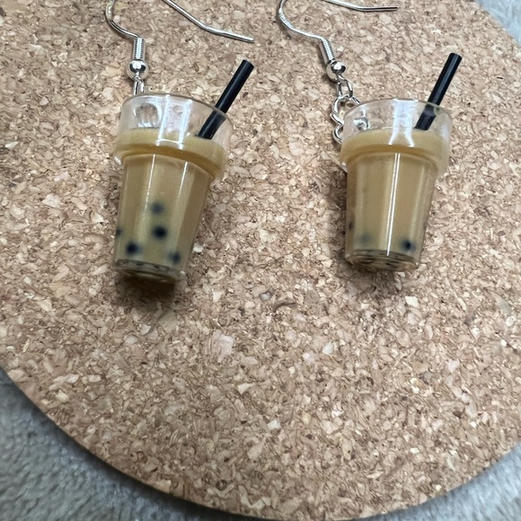 Boba Tea Dangle Earrings - Picture 3 of 3
